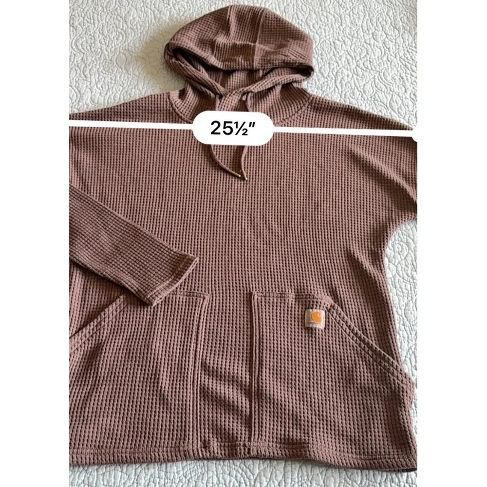 Carhartt Pullover Womens Small 4-6 Relaxed Fit Dusty Purple Waffle Long Sleeve